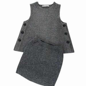 Zara Charcoal Sleeveless Top and Skirt Set